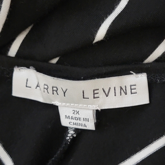 Larry Levine high low v neck stripe tunic top size 2X - Picture 4 of 6